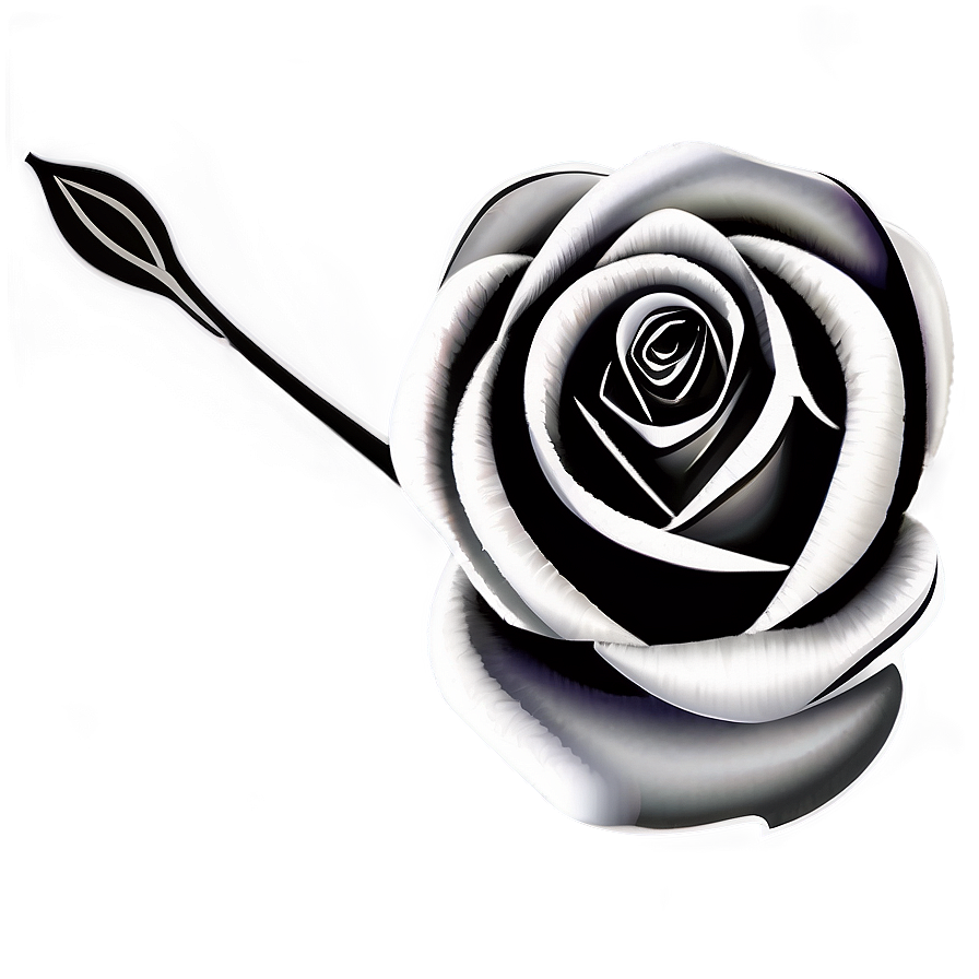 Contoured Rose Black And White Png 33