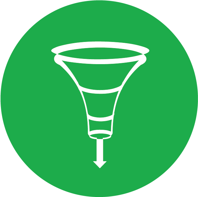 Conversion Funnel Icon Green Background