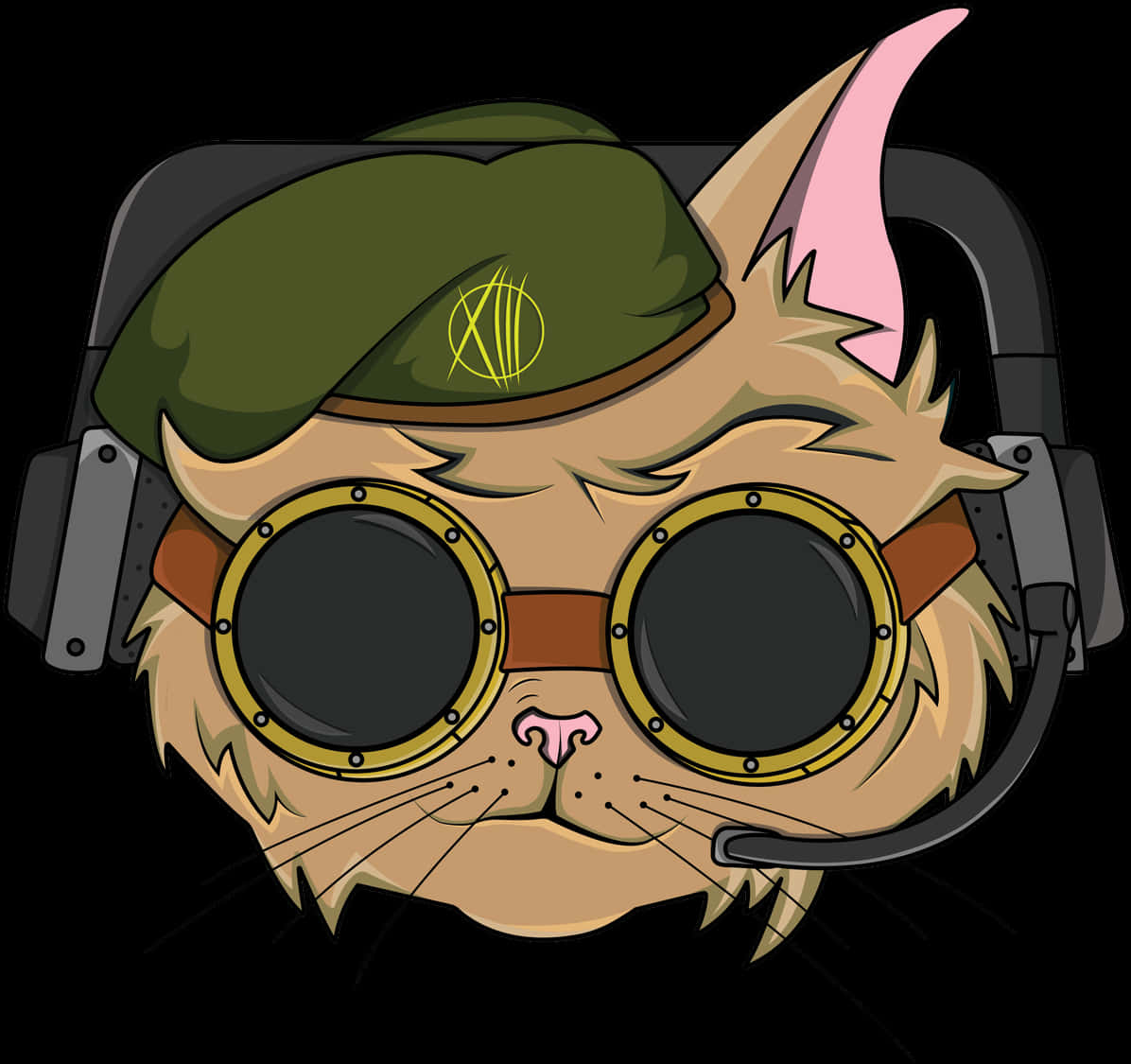 Cool Cat Pilot Illustration