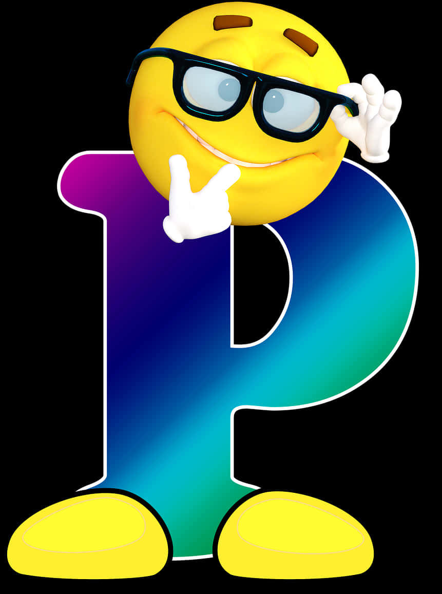 Cool Emoji Leaningon Letter P