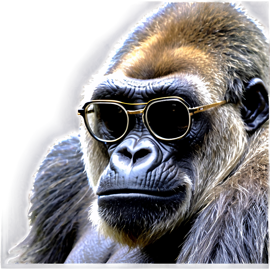 Cool Gorilla In Glasses Png Ggf