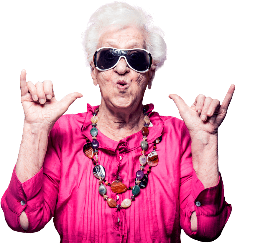 Cool Grandma Rocking Out