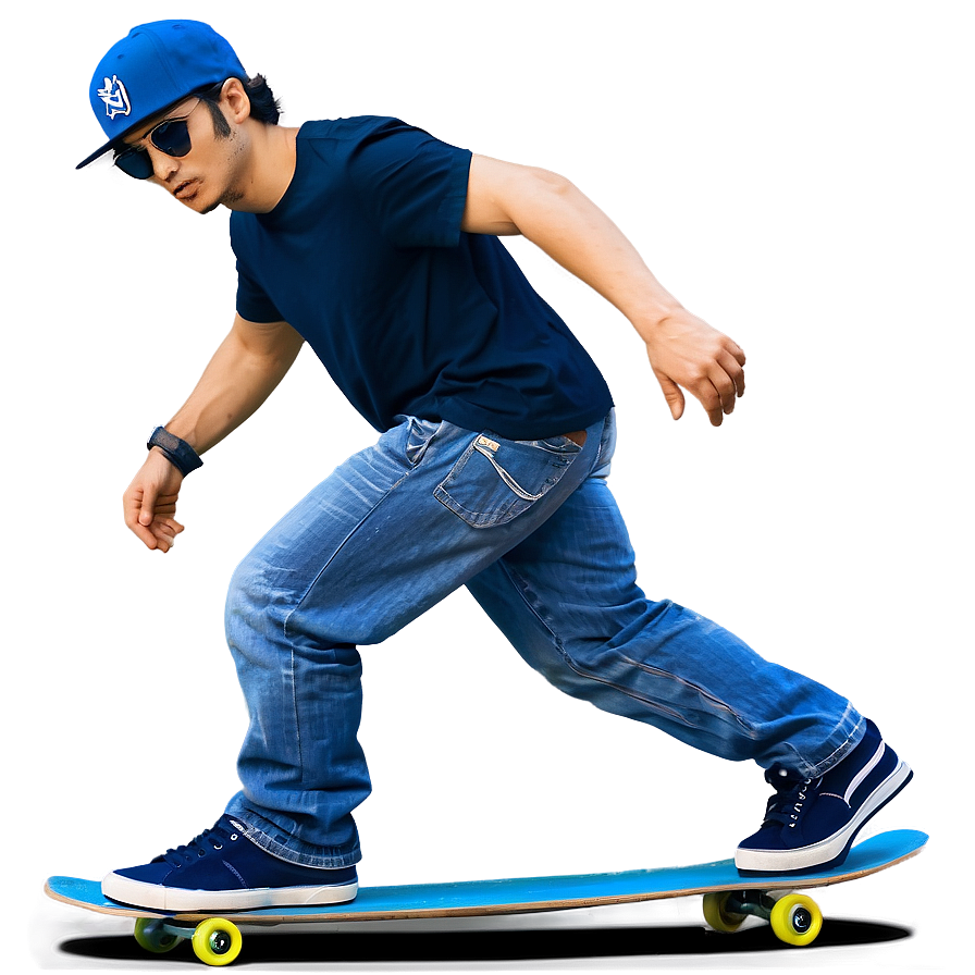 Cool Guy With Skateboard Png Iip74