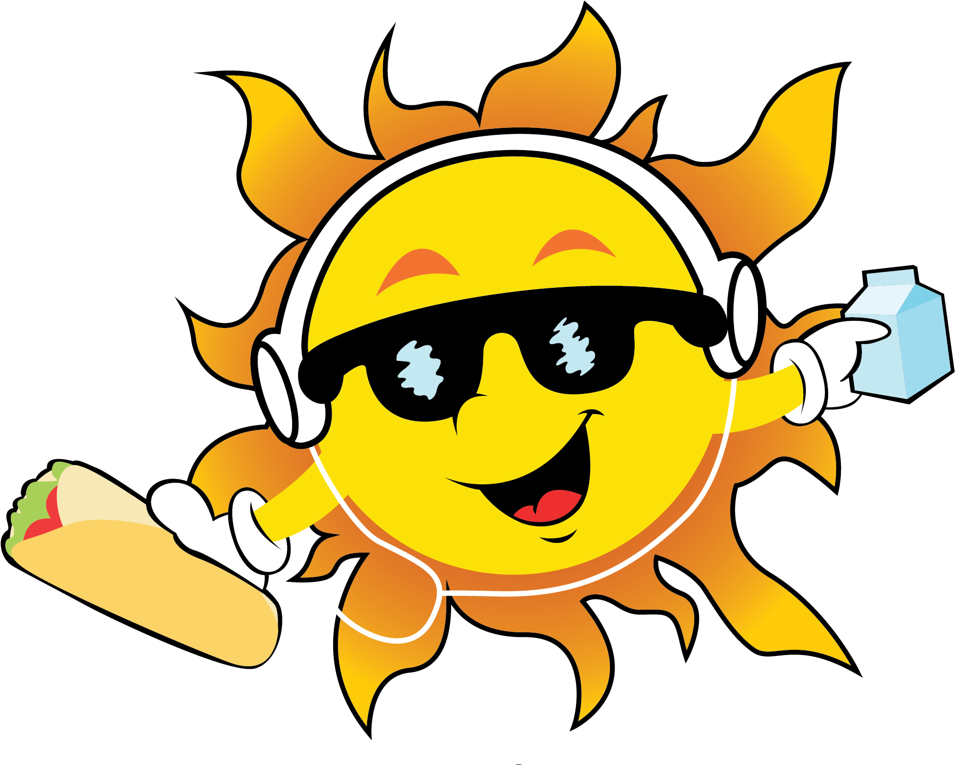 Cool Sun Enjoying Summer Clipart