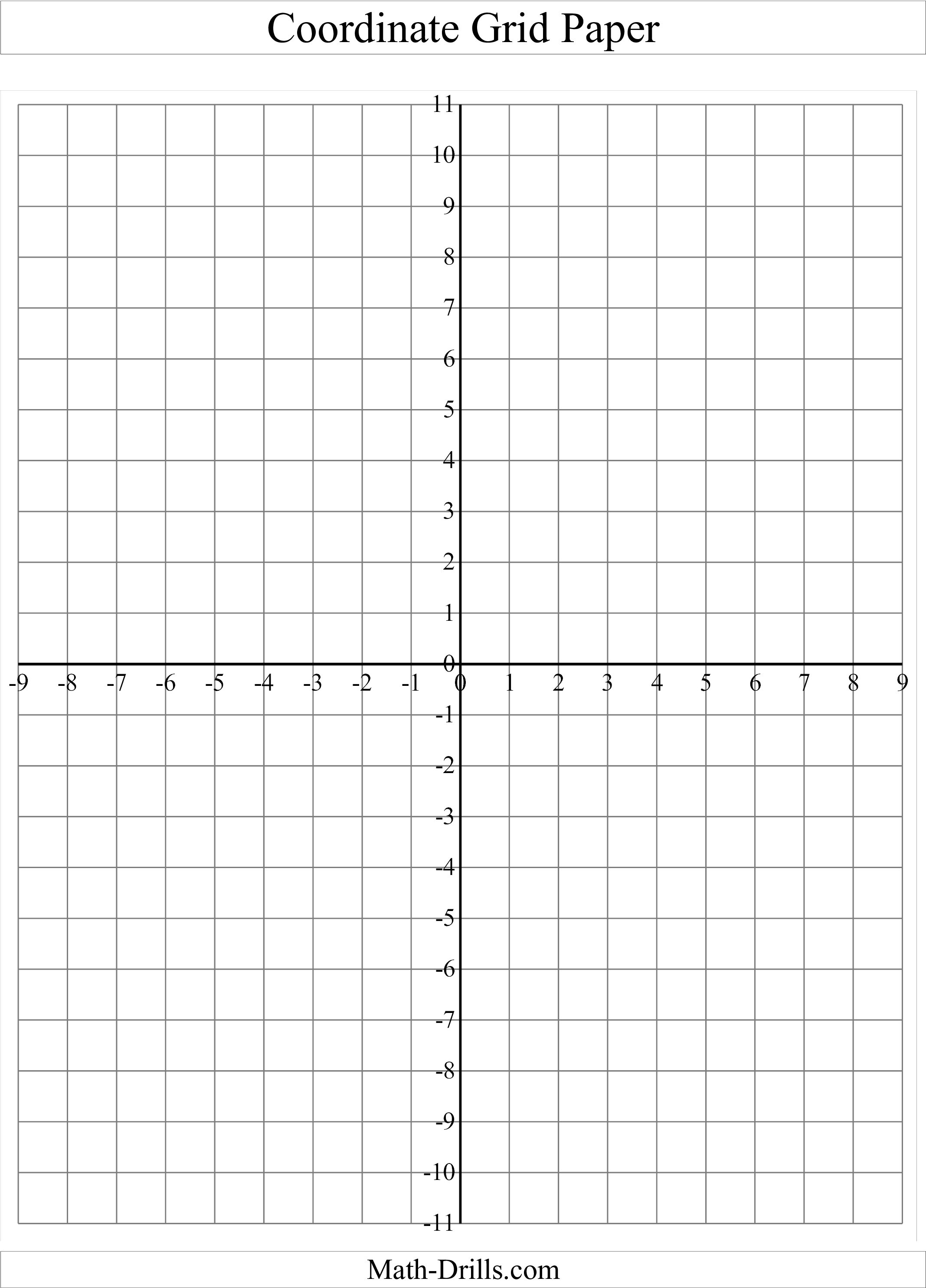 Coordinate Grid Graph Paper