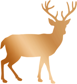Copper Toned Deer Silhouette
