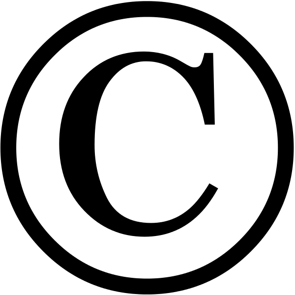 Copyright Symbol Black Background