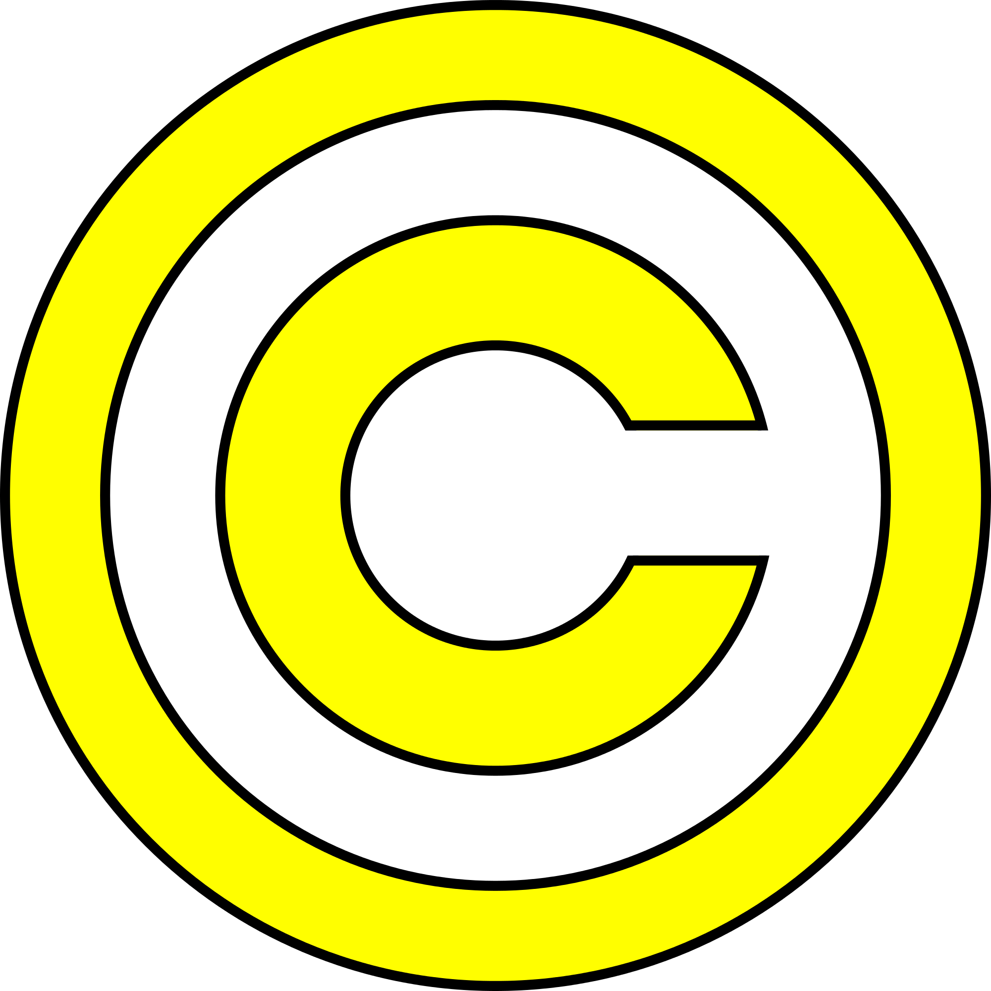 Copyright Symbol Yellowand White