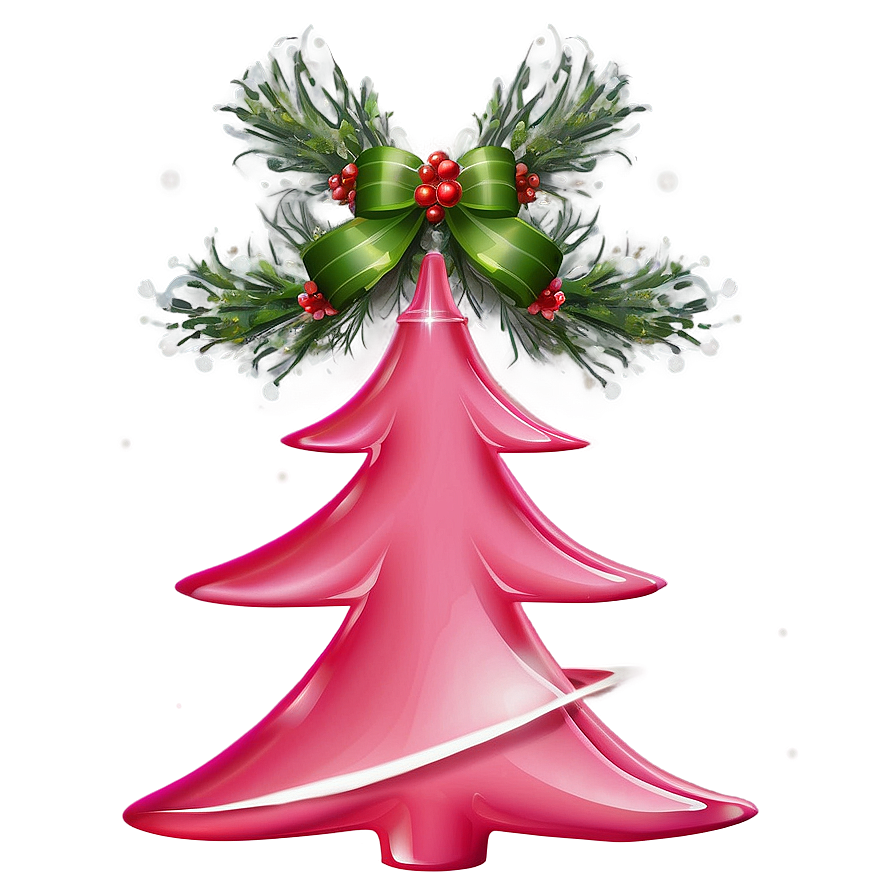 Coral Pink Christmas Tree Png Lcl83