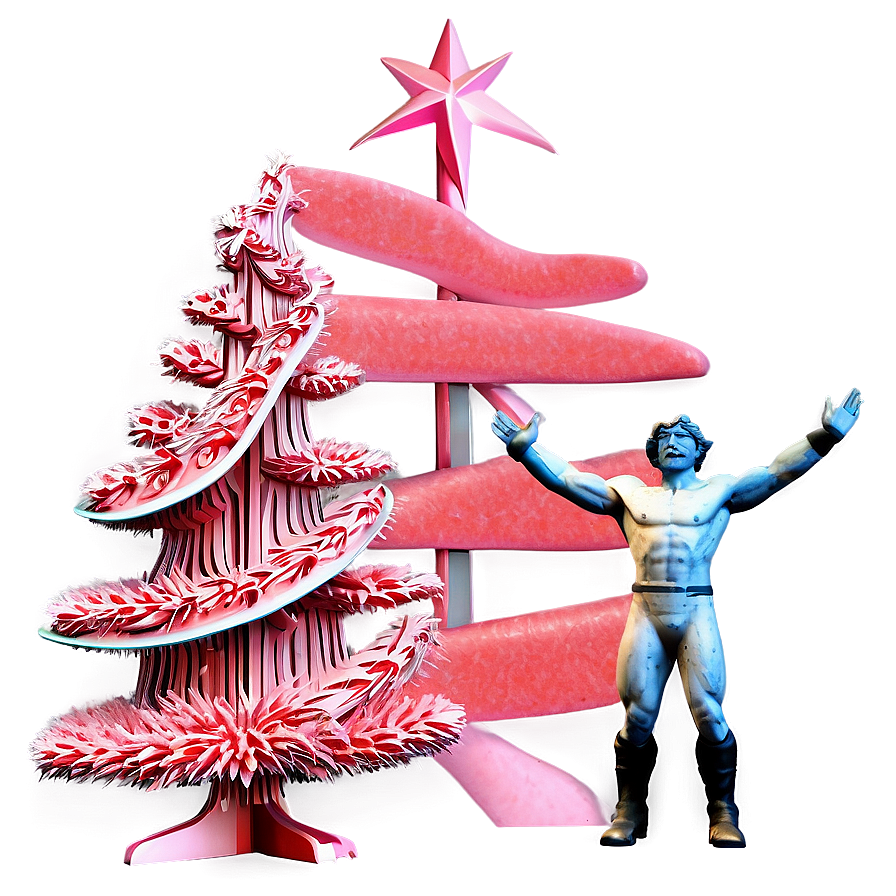 Coral Pink Christmas Tree Png Yyl86