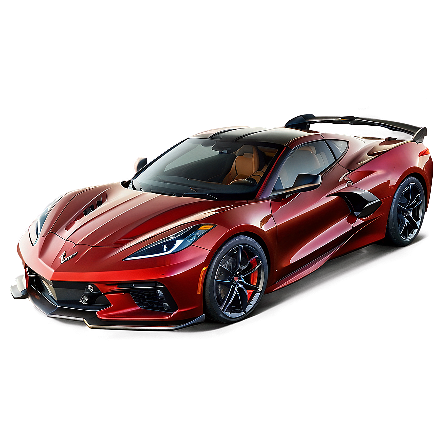 Coral Red Corvette C8 Png Cnh