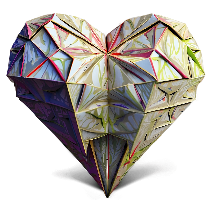 Corazon Origami Style Png 43