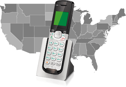 Cordless Phone U S A Map Background