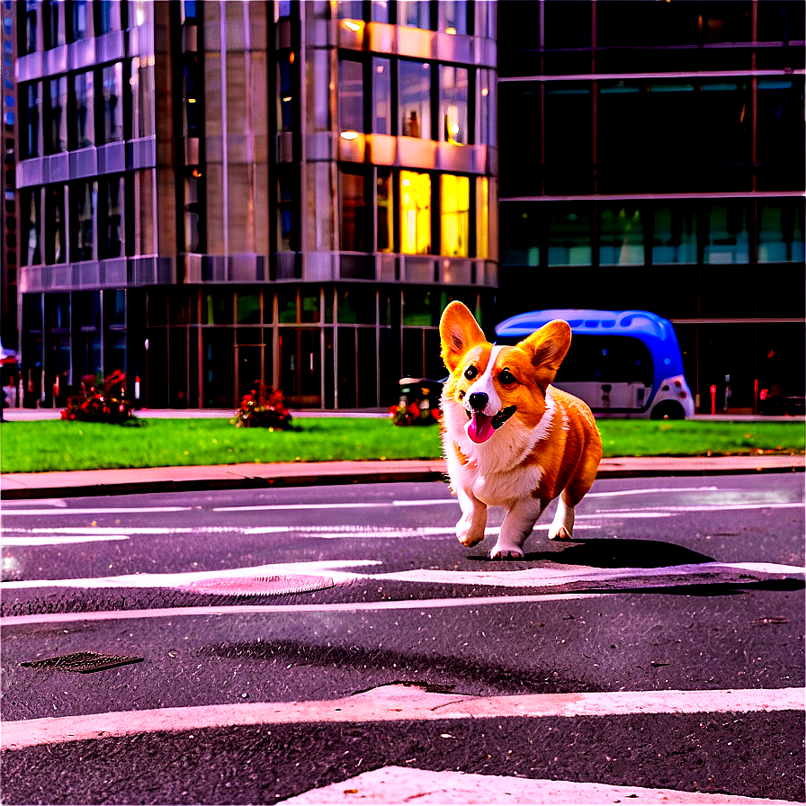 Corgi In The City Png 05212024