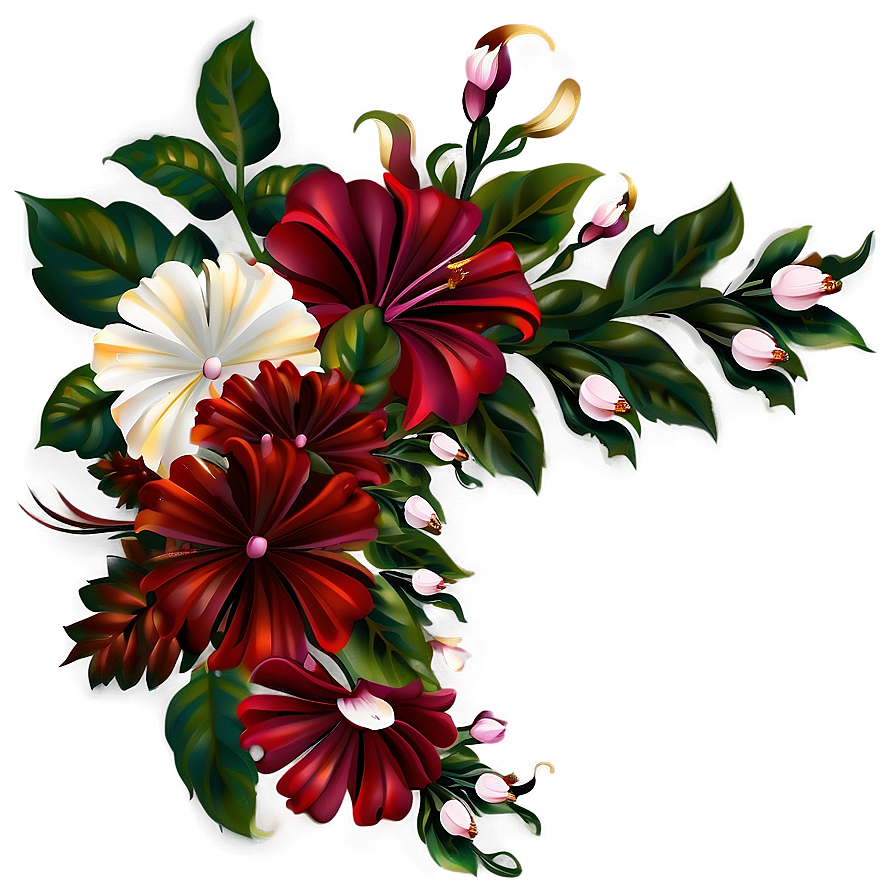 Corner Flower Design Png Cmi