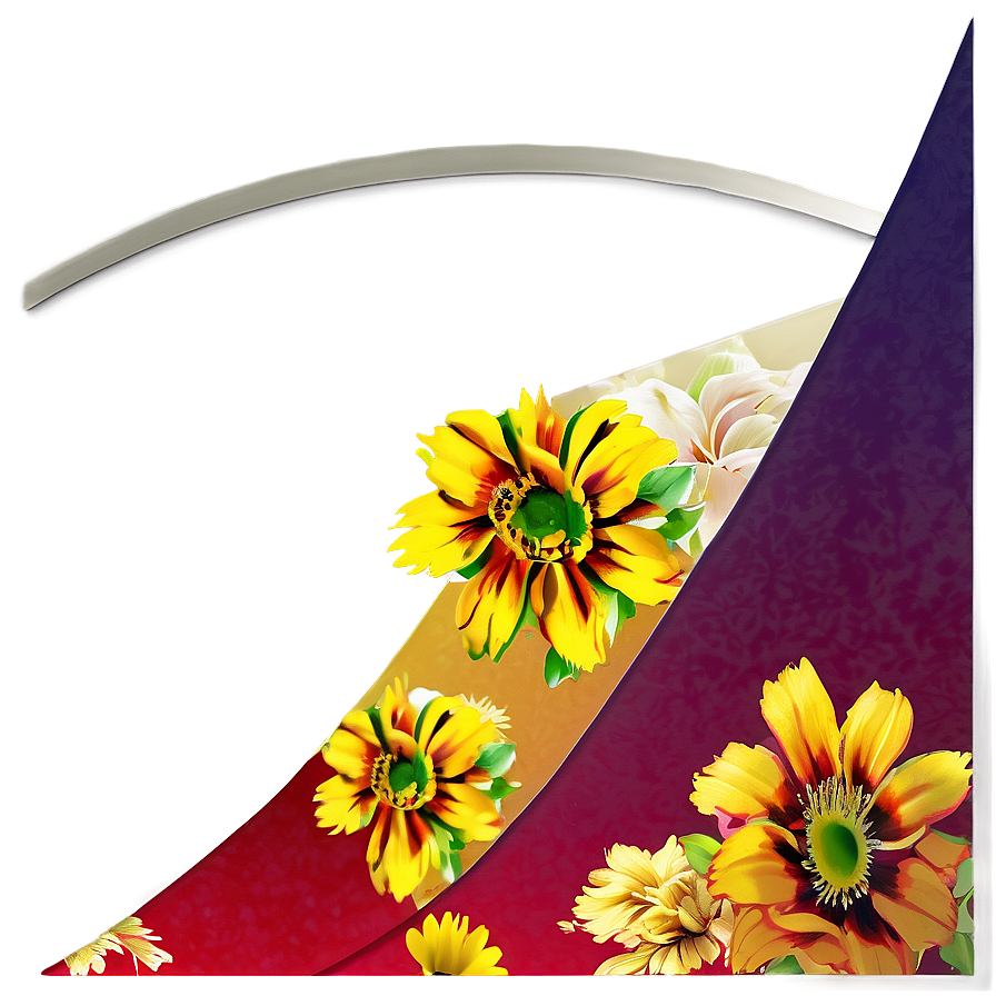 Corner Flower Vignette Png 41