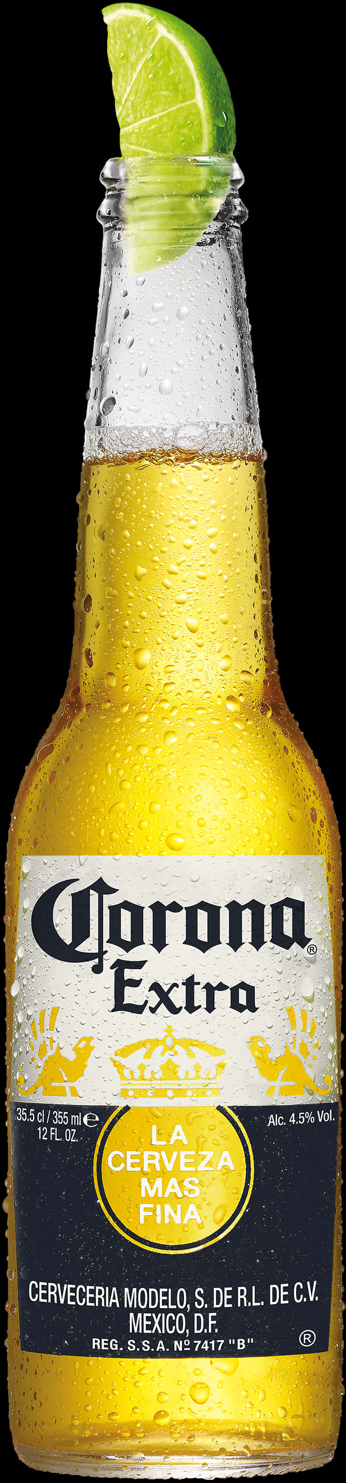 Corona Extra Beer Bottle With Lime