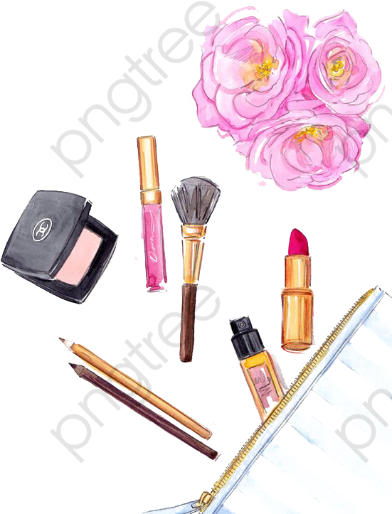Cosmetic Collection Watercolor Illustration