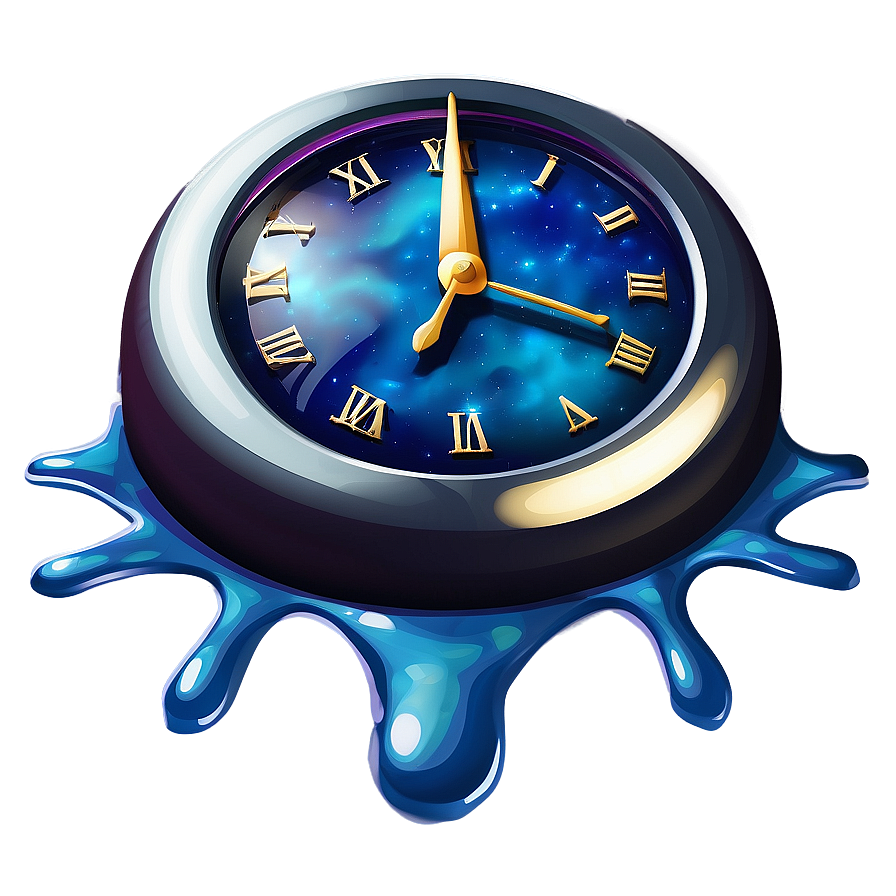 Cosmic Melting Clock Scene Png Iqc71