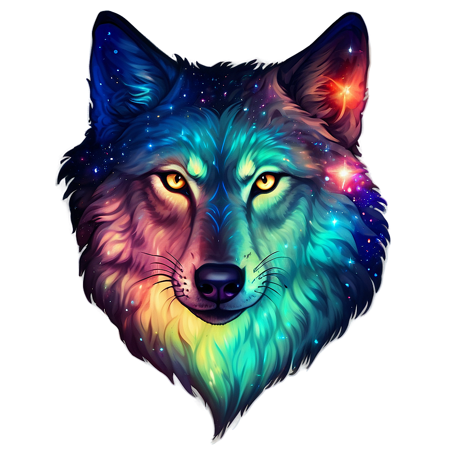 Cosmic Wolf Head Galaxy Png 06122024