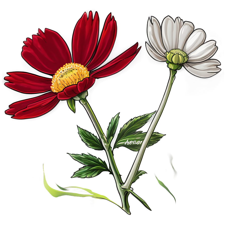 Cosmos Flower Sketch Png 05252024