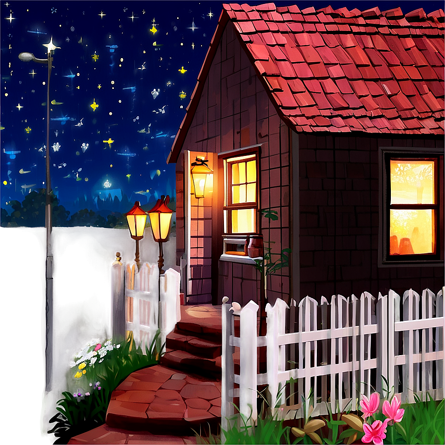 Cottage Under The Stars Png 55