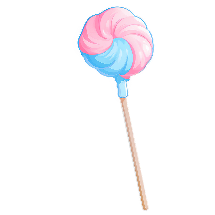 Cotton Candy On A Classic Stick Png 62