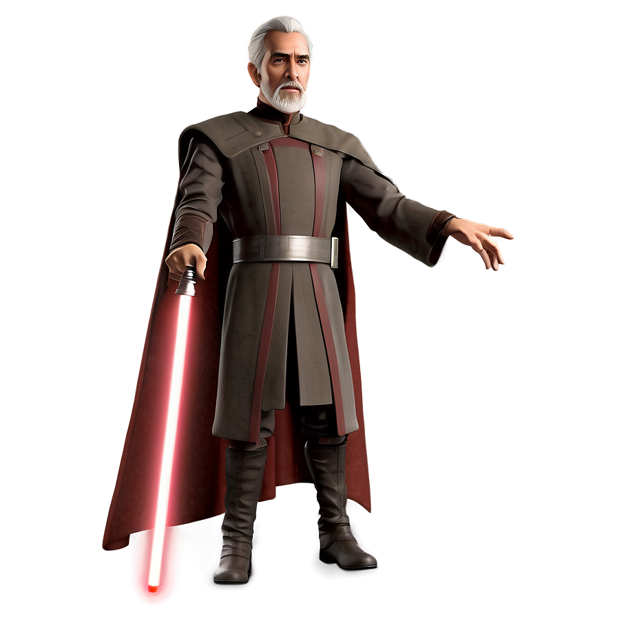 Count Dooku Elegant Stance Png Miy