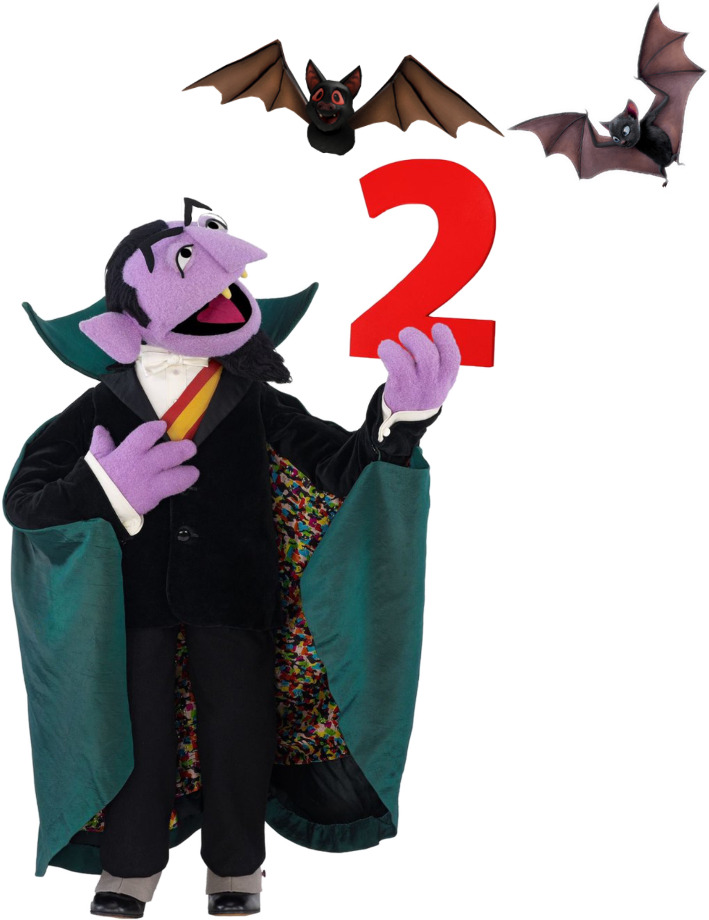 Count Von Count With Number Twoand Bats