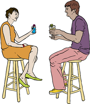 Couple Exchanging Gifts Illustration