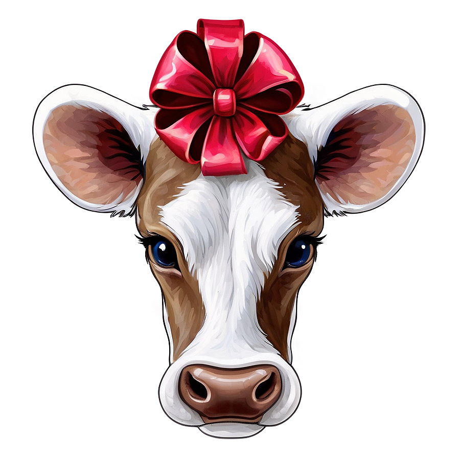 Cow Face With Bow Png Fcx