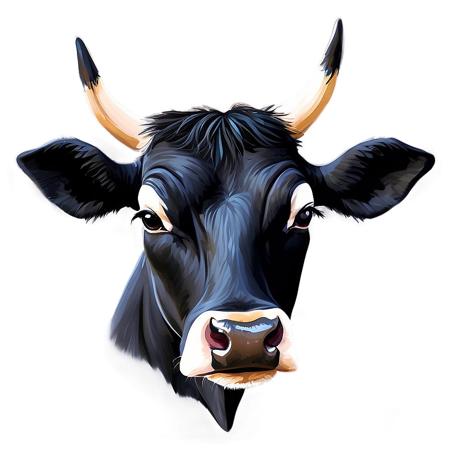 Cow Head Watercolor Png 06212024