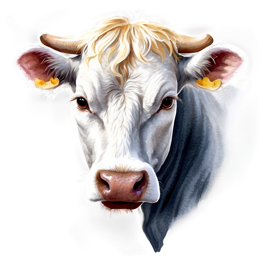 Cow Head Watercolor Png Kvh