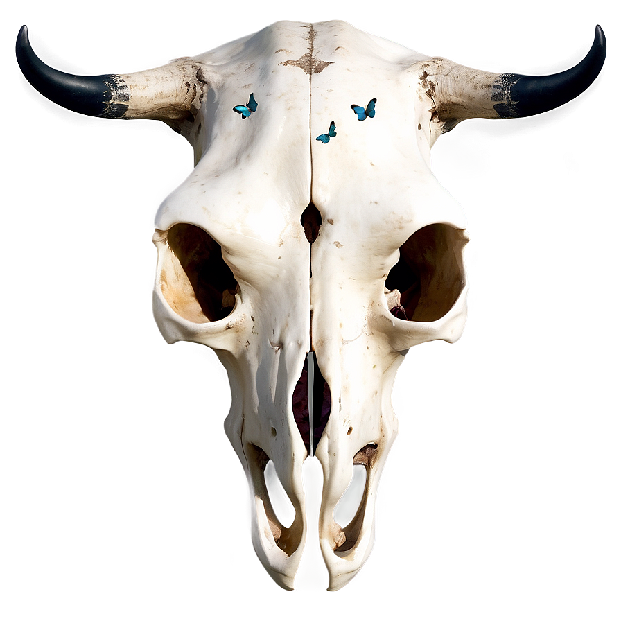 Cow Skull With Butterflies Png Yuh