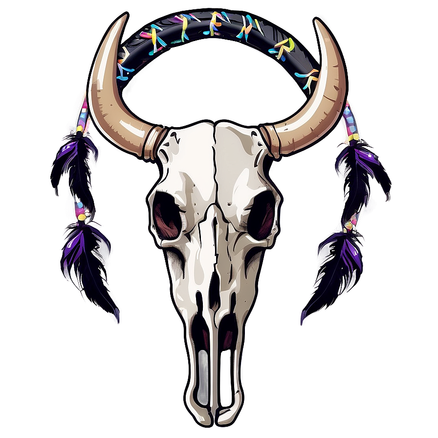 Cow Skull With Dreamcatcher Png 06132024