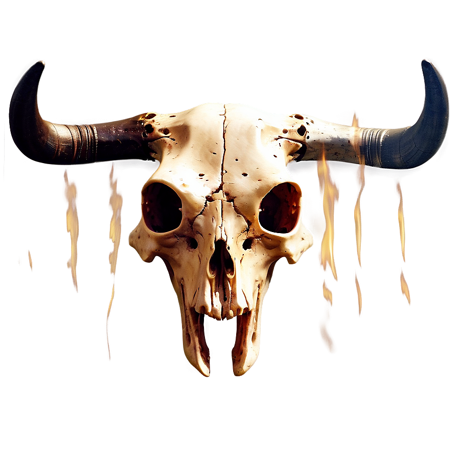 Cow Skull With Fire Png Jkx