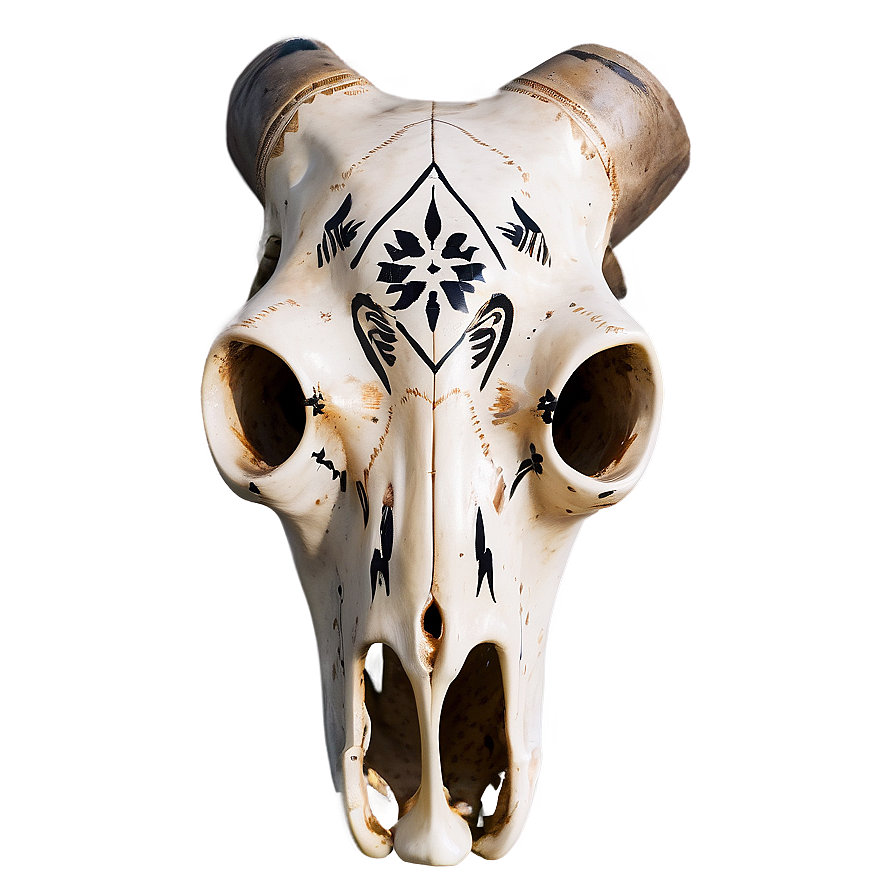 Cow Skull With Tribal Marks Png Oft