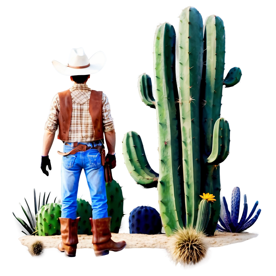 Cowboy And Cactus Png 05212024