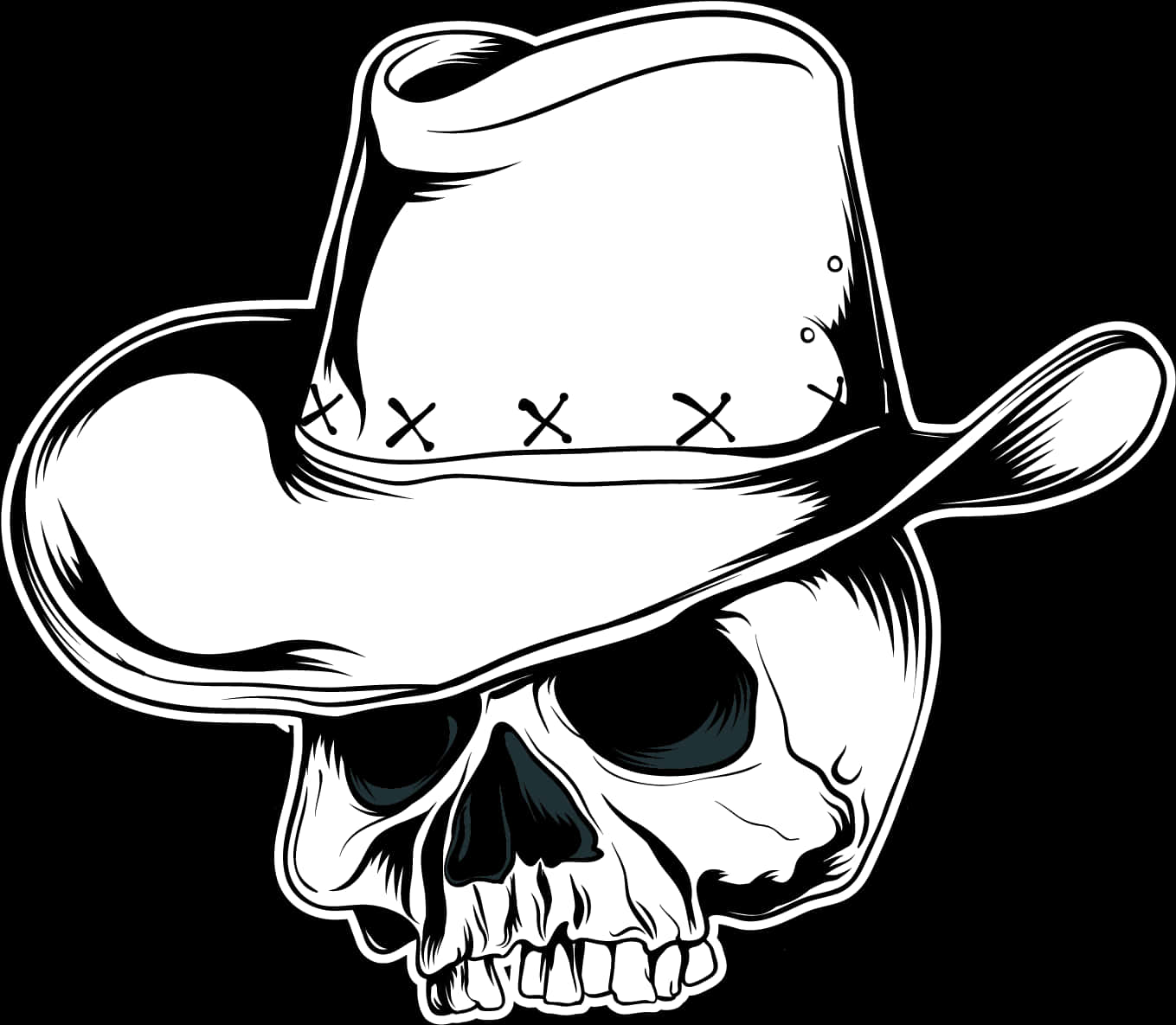 Cowboy Hat Skull Graphic