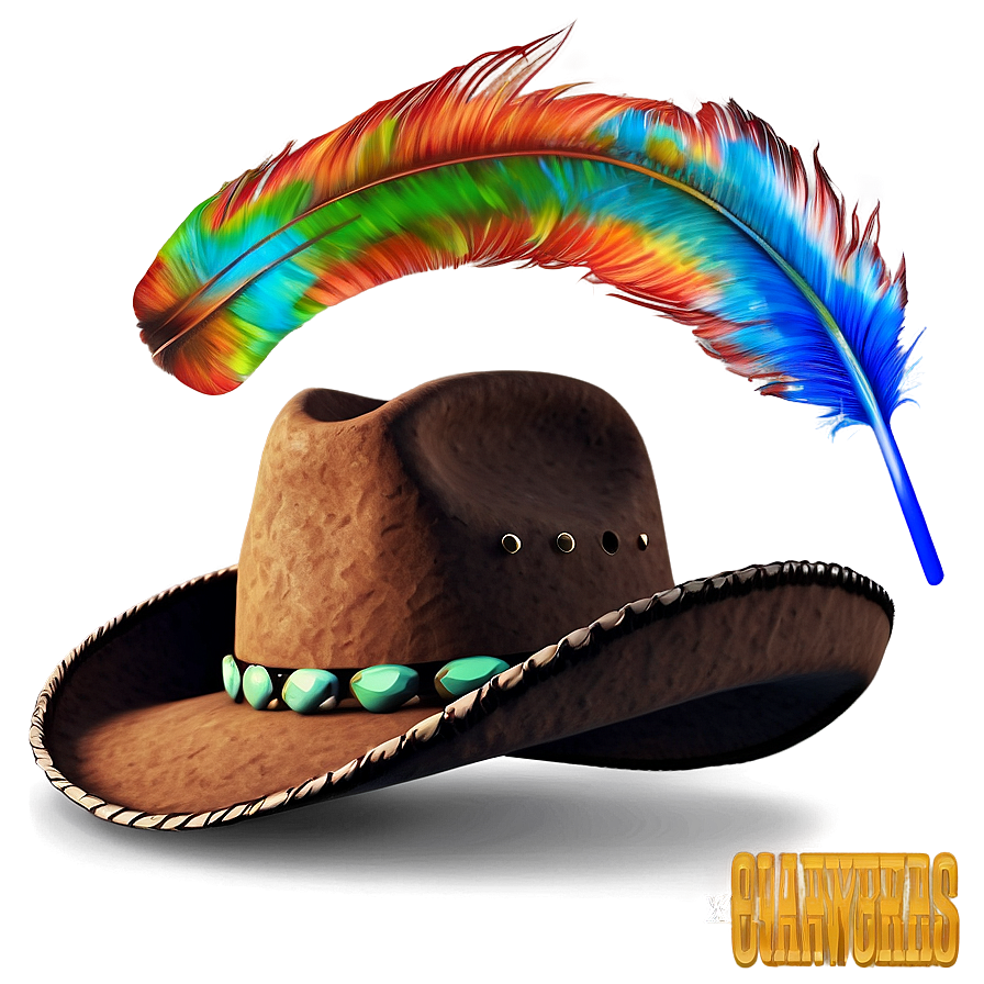 Cowboy Hat With Feathers Png 04292024