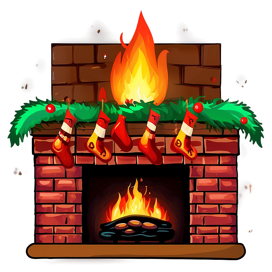 Cozy Christmas Eve Fireplace Png 06252024