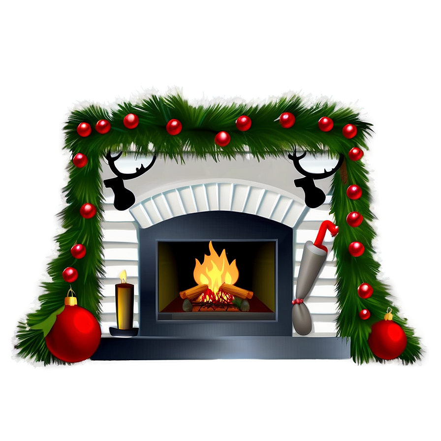 Cozy Christmas Fireplace Decor Png 06262024