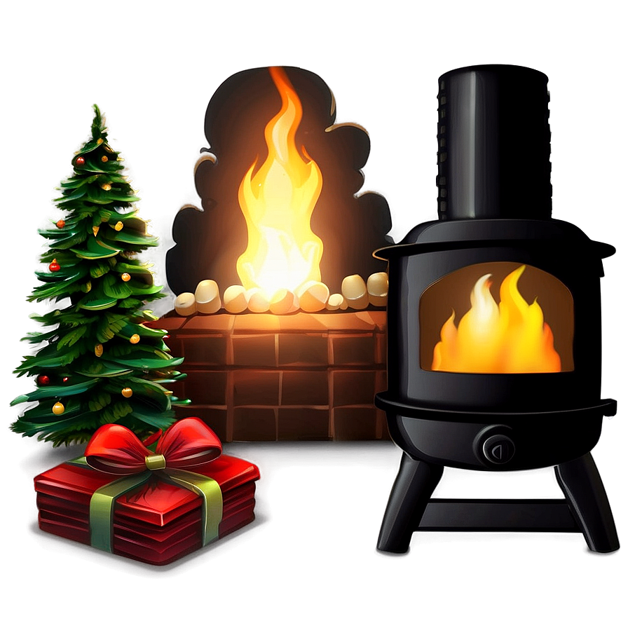 Cozy Happy Holidays Fireplace Png 05232024