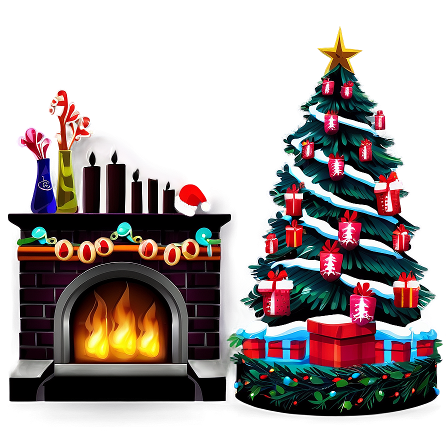 Cozy Merry Christmas Fireplace Png 79