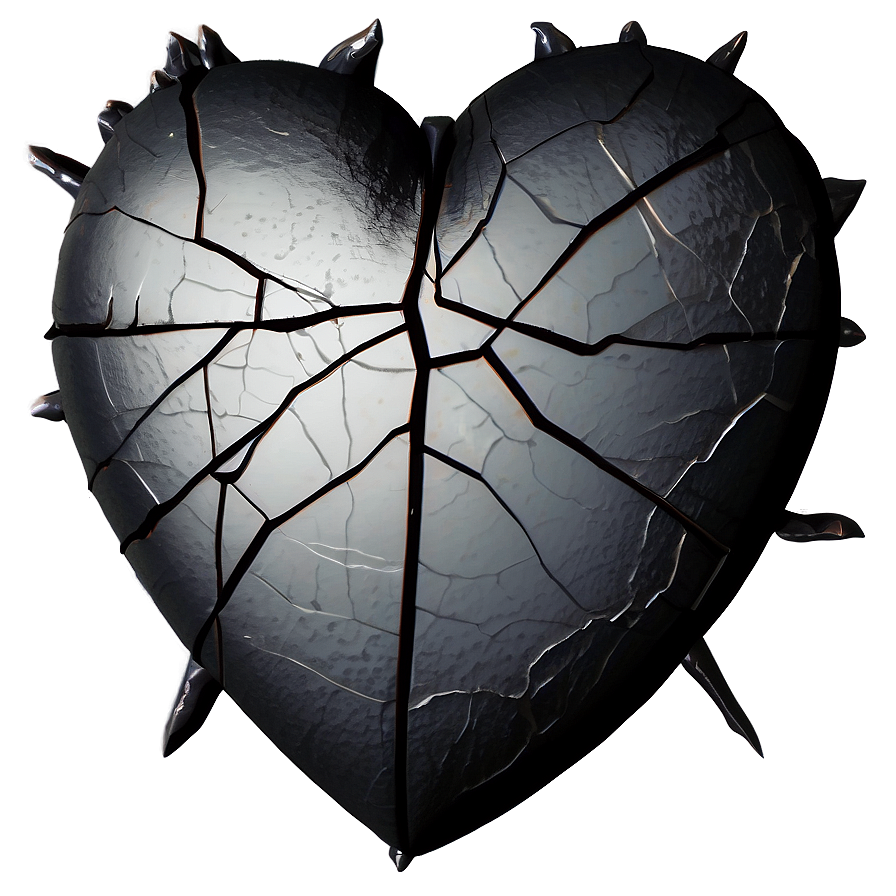 Cracked Black Heart Illustration Png Mub