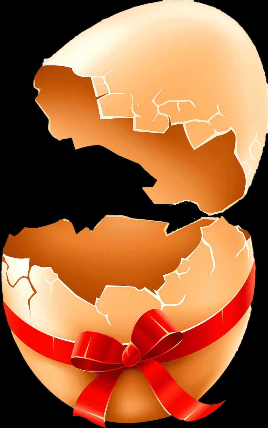 Cracked Eggwith Red Ribbon