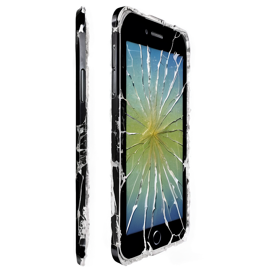 Cracked Lcd Phone Screen Png 06242024