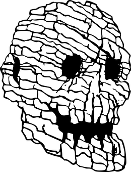 Cracked Texture Skull Illustration