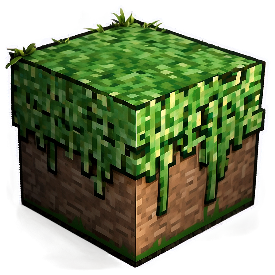 Crafted Minecraft Grass Landscape Png 06252024