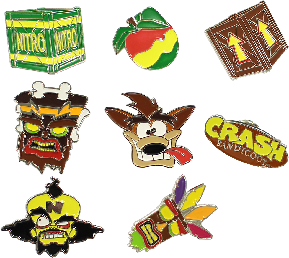 Crash Bandicoot Enamel Pins Collection
